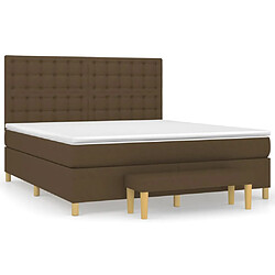 vidaXL Sommier à lattes de lit avec matelas Marron foncé 180x200 cm