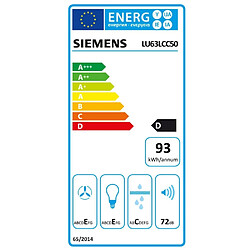 Hotte classique 60cm 350m³/h inox - lu63lcc50 - SIEMENS