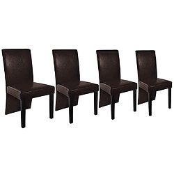 Decoshop26 Lot de 4 chaises de salle à manger cuisine design moderne synthétique marron foncé CDS021691 