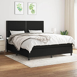 vidaXL Sommier à lattes de lit avec matelas Noir 180x200 cm Tissu