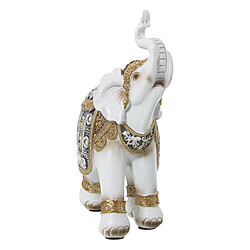 Figurine Décorative Alexandra House Living Blanc Doré Plastique Eléphant 10 x 18 x 21 cm