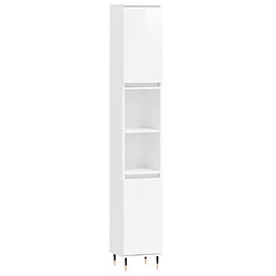 vidaXL Armoire de salle de bain blanc brillant 30x30x190 cm