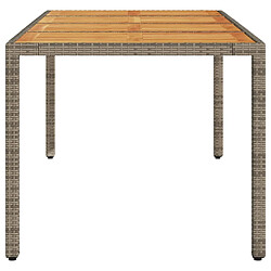 Acheter vidaXL Table de jardin et dessus en bois d'acacia gris résine tressée