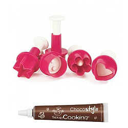 Scrapcooking 5 découpoirs pâte à sucre + 1 Stylo chocolat