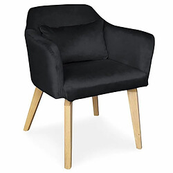 Paris Prix Fauteuil Scandinave Velours Scanda 70cm Noir