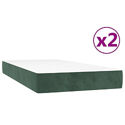 Maison Chic Lit Adulte - Lit simple Lit à sommier tapissier et matelas moelleux - Meuble de Chambre - Vert foncé 200x200cm Velours -MN78210 pas cher