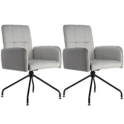 ComfortXL Ensemble De 2 Chaises De Salle À Manger En Velours, Gris 