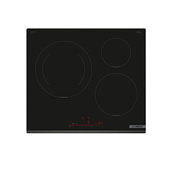 Table de cuisson à induction 60cm 3 foyers 7400w noir - PIJ631HB1E - BOSCH 