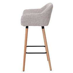 Avis Mendler 2x tabouret de bar Malmö T381, chaise bar/comptoir ~ tissu, crème gris