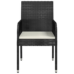 Maison Chic Lot de 4 Chaises de jardin,Fauteuil d'extérieur avec coussins Résine tressée Noir -MN71104 pas cher