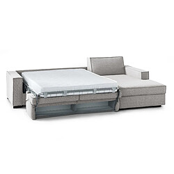 Avis Autrement Talamo Italia Canapé-lit d'angle Beatrice, Fabriqué en Italie, Ouverture pivotante avec matelas et filet inclus, Péninsule de rangement à gauche, avec accoudoirs standard, Cm: 280x95h90, Couleur Gris