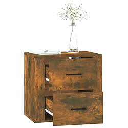 Maison Chic Table de chevet murale - Table de Nuit Chêne fumé 50x36x47 cm pas cher