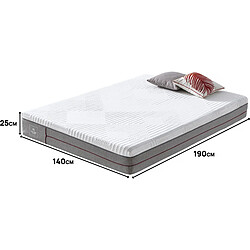 Acheter Habitat Et Jardin Matelas mousse mémoire de forme Houria - 140 x 190 cm