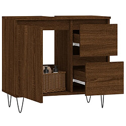 Avis Maison Chic Armoire de bain,Meuble de rangement de salle de bain,Meuble haut chêne marron 65x33x60 cm bois d'ingénierie -GKD430305