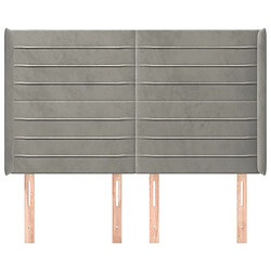 Avis Maison Chic Tête de lit scandinave avec oreilles,meuble de chambre Gris clair 147x16x118/128 cm Velours -MN22031