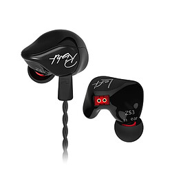 GUPBOO KZ ZS3 Écouteurs intra-auriculaires Casque Hi-Fi avec moniteur dynamique Sport Musique Écouteurs intra-auriculaires avec câble détachable KZ EDX ZST