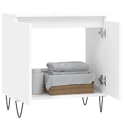 Avis Maison Chic Armoire de salle de bain,Meuble de rangement,Meuble haut blanc 58x33x60 cm bois d'ingénierie -GKD253244