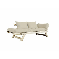 Acheter Inside 75 Banquette méridienne futon BEBOP pin naturel coloris beige couchage 75*200 cm.