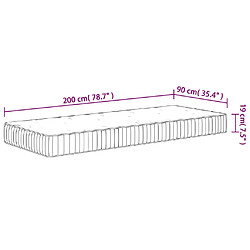 vidaXL Matelas à ressorts ensachés moyen 90x200 cm pas cher