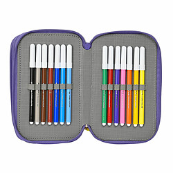 Avis Pochette à crayons triple SuperThings Guardians of Kazoom Violet Jaune (36 Pièces)