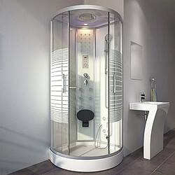 Cabine de douche Hammam 100 x 100 x 220 cm Desineo modèle blanc