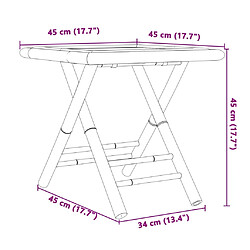 vidaXL Table de jardin pliable 45x45x45 cm bambou pas cher