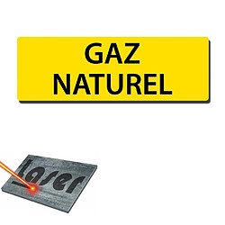 Mygoodprice Plaque gravée autocollante 30x10 cm ""Gaz naturel"" fond jaune