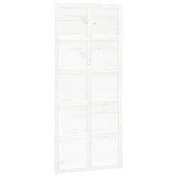 vidaXL Porte de grange Blanc 90x1,8x214 cm Bois massif de pin