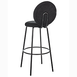 Beliani Tabouret de bar Set de 2 Bouclé Noir EMERY pas cher