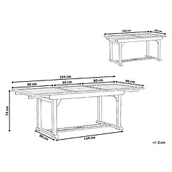 Avis Beliani Table de jardin 160/220 x 90 cm Bois Bois foncé TOSCANA