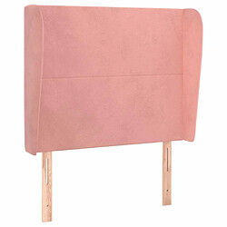 Maison Chic Tête de lit scandinave avec oreilles,meuble de chambre Rose 83x23x118/128 cm Velours -MN90784