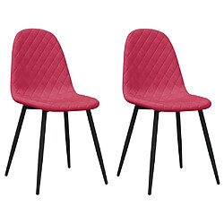 vidaXL Chaises à manger lot de 2 Rouge bordeaux Velours