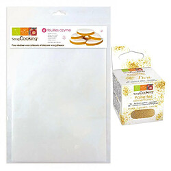 Scrapcooking 6 Feuilles Azyme pour pâtisserie + paillettes dorées 