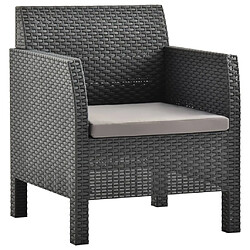 Avis Maison Chic Salon de jardin 2 pcs avec coussins - Table et chaises d'extérieur - Mobilier/Meubles de jardin Moderne PP Rotin Anthracite -MN71070