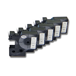 vhbw 5x cassette à bande cartouche 9mm pour imprimante d´étiquette Dymo Labelpoint 100, 150, 200, 250, 300, 350, LabelManager 100, 120P remplace D1 