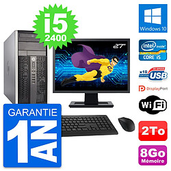 PC Tour HP Pro 6300 CMT Ecran 27" i5-2400 RAM 8Go Disque Dur 2To Windows 10 Wifi · Occasion 