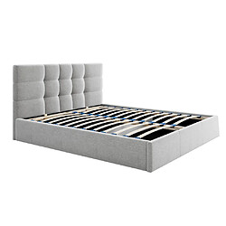 Lit coffre 180 x 200 cm - Tissu - Gris + Matelas - ELIAVA de Pascal Morabito pas cher