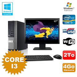 Lot PC Dell Optiplex 7010 SFF Core I3 3.1GHz 4Go 2000Go DVD Wifi W7 + Ecran 17 - Occasion