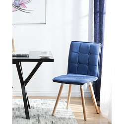 Beliani Chaise de salle à manger BROOKLYN Set de 2 Tissu Bleu marine