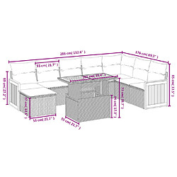 Avis Maison Chic Ensemble Tables et chaises d'extérieur 9 pcs avec coussins,Salon de jardin noir résine tressée -GKD480053