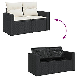 Avis Maison Chic Salon de jardin avec coussins 13 pcs, Ensemble Tables et chaises de jardin, noir résine tressée -GKD965262