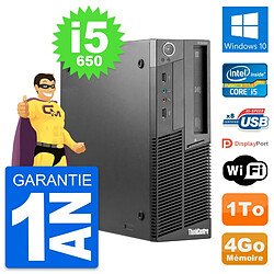 PC Lenovo ThinkCentre M90 SFF Intel i5-650 RAM 4Go Disque 1To Windows 10 Wifi · Occasion 