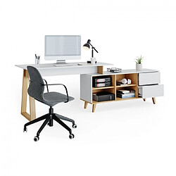 Avis Mpc Bureau blanc / chêne 138 x 77 x 60 cm ( LxHxP)