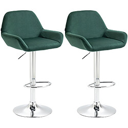 Non Lot de 2 tabourets de bar Braga velours chrome