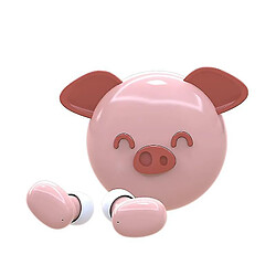 Universal Pig Wireless Bluetooth 5.0 Sport Mini Lovely Ear Touch Casque sans fil | Casque (rose) 