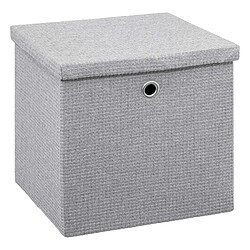 Avis Five Simply Smart Lot de 2 boites de rangement en tissu avec couvercle - 31x31x31cm - Gris