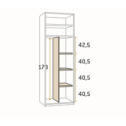 Avis Inside 75 Option 12 pour intérieur d'armoire 96,2 cm hauteur 240 cm