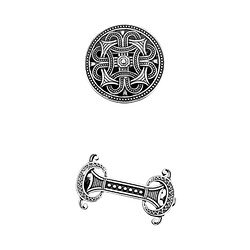 2x Broche Épingle à Capuchon Boucle Médiévale Amulette Nordique Viking Bijoux Style Collection Viking