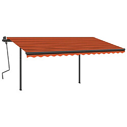 Avis Maison Chic Auvent manuel rétractable,Store manuel de porte avec poteaux 4x3 m Orange et marron -GKD21748