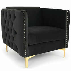 Paris Prix Fauteuil Design en Velours Suez 83cm Noir 